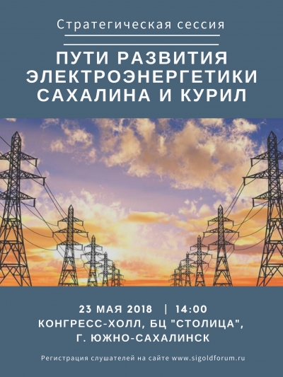 23 мая Стратегическая сессия «Пути развития электроэнергетики Сахалина и Курил»